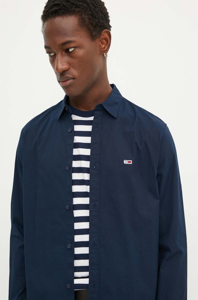 Košile Tommy Jeans námořnická modř DM0DM19519