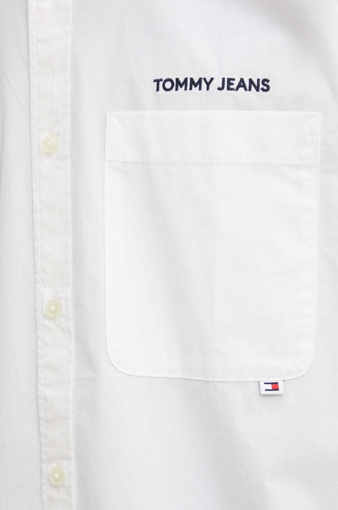 Bavlněná košile Tommy Jeans DM0DM19525 bílá AW24