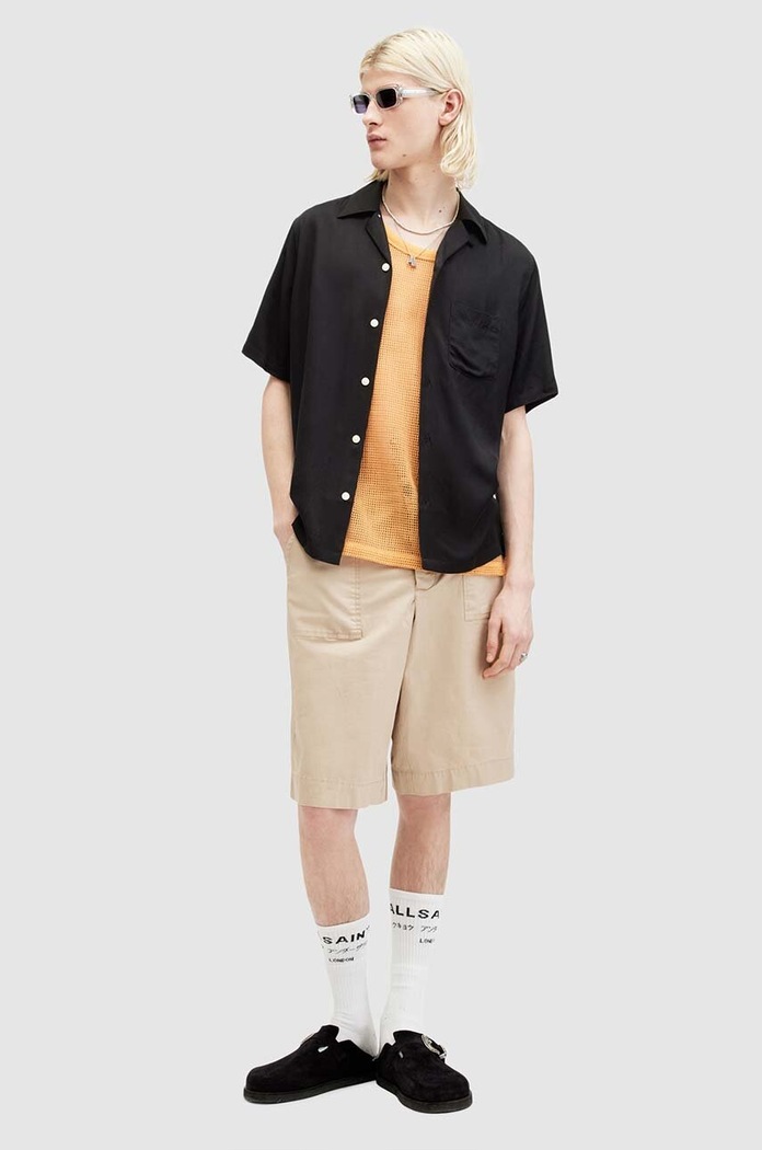Košulja AllSaints SUNSMIRK SS M043SA crna