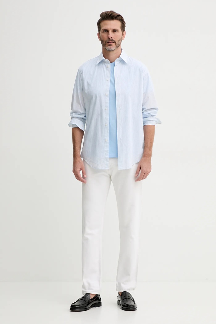 United Colors of Benetton koszula bawełniana 53ZDUQ04A niebieski SS25