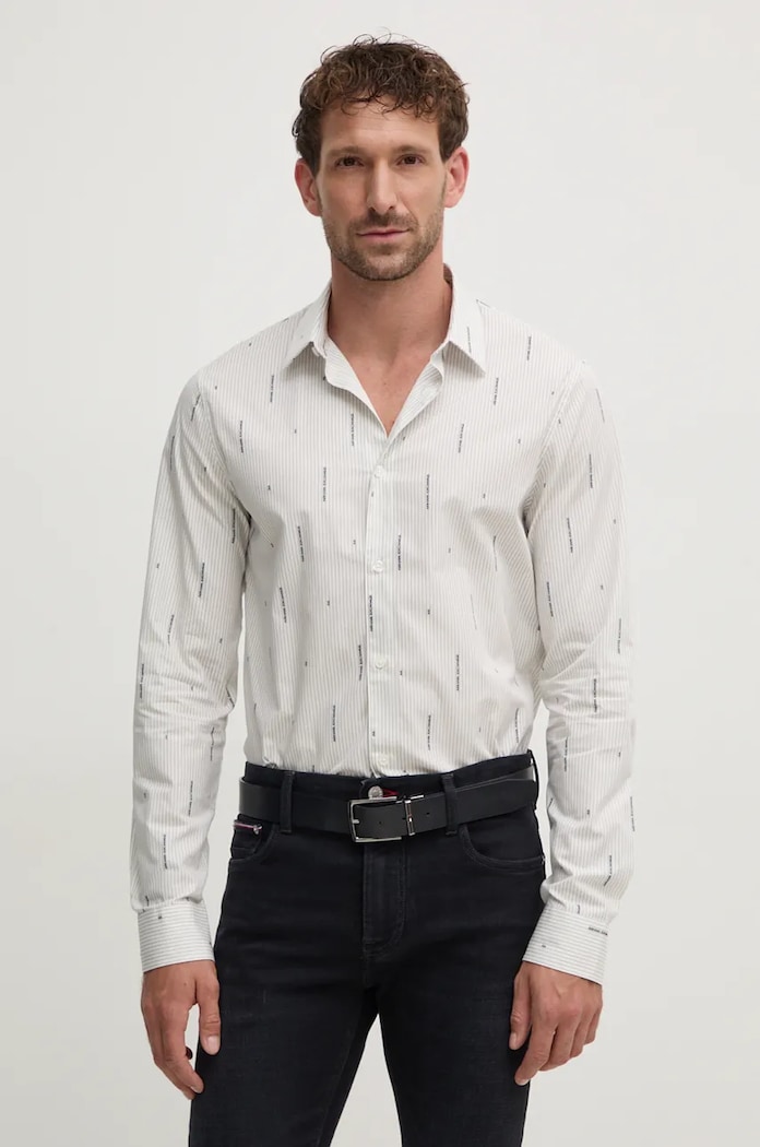 Bavlnená košeľa Armani Exchange slim biela 6DZC06.ZN5DZ