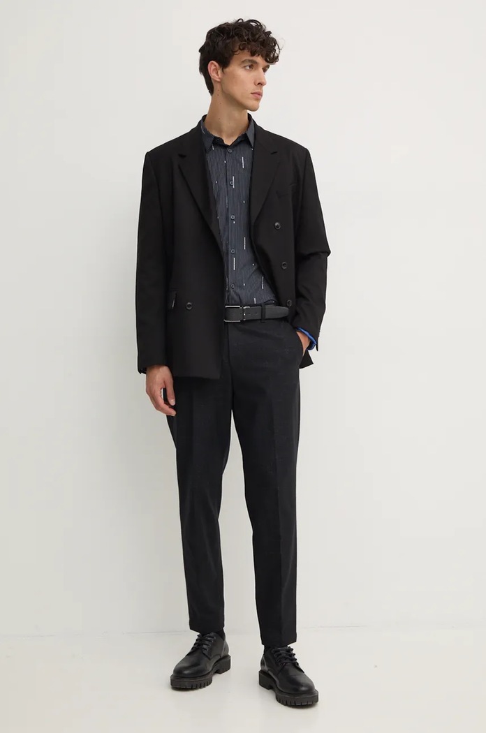 Bavlnená košeľa Armani Exchange 6DZC06.ZN5DZ tmavomodrá AW24