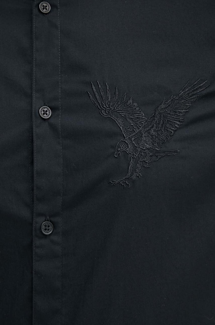 Bavlněná košile Armani Exchange 6DZC10.ZNXLZ černá AW24