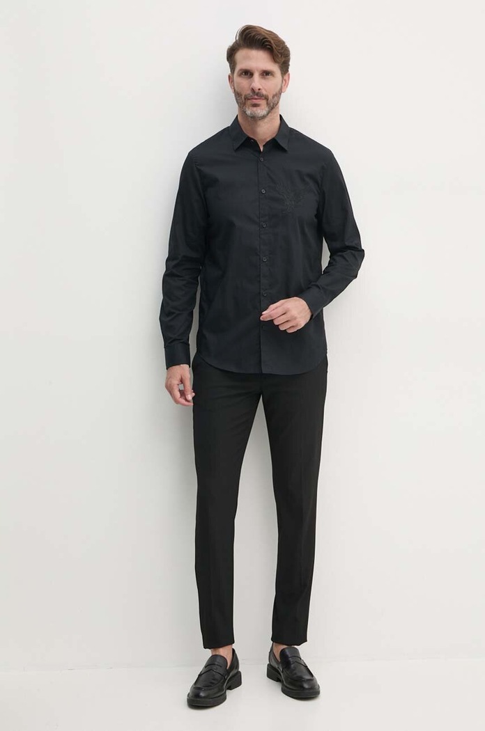 Oblečení Bavlněná košile Armani Exchange 6DZC10.ZNXLZ černá