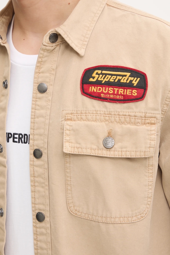 Bombažna srajca Superdry M4010891A.5YE bež