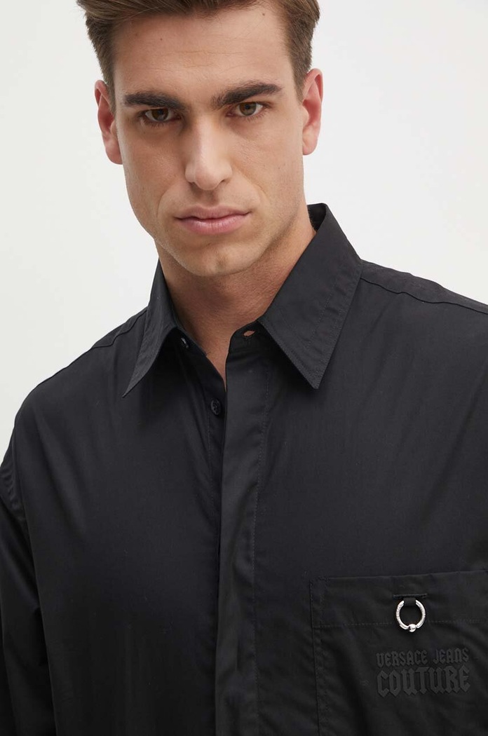 Bavlněná košile Versace Jeans Couture černá 77GAL218.N0132