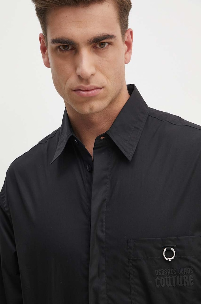 Bavlněná košile Versace Jeans Couture černá 77GAL218.N0132