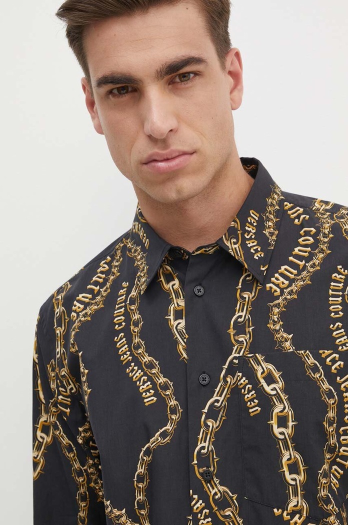Bavlněná košile Versace Jeans Couture černá 77GAL2R1.NS485