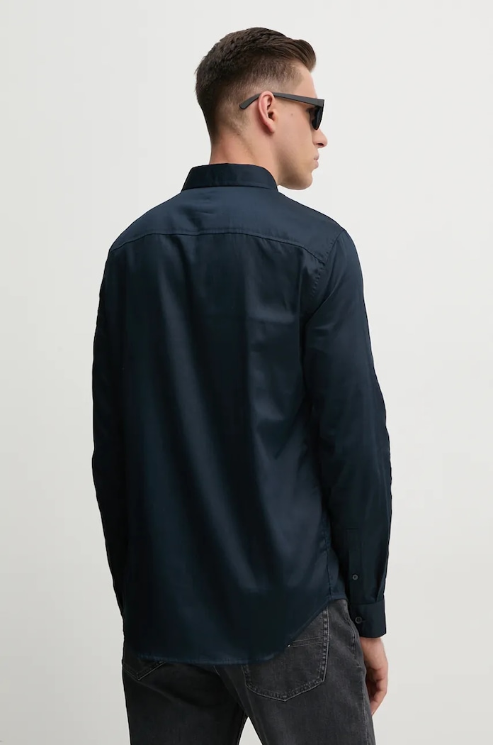 Odzież Armani Exchange koszula bawełniana 6DZC27.ZNZRZ granatowy