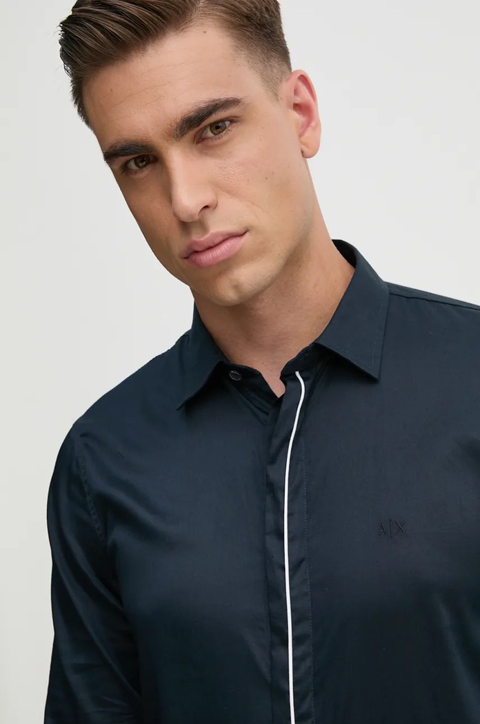 Armani Exchange koszula bawełniana granatowy 6DZC27.ZNZRZ