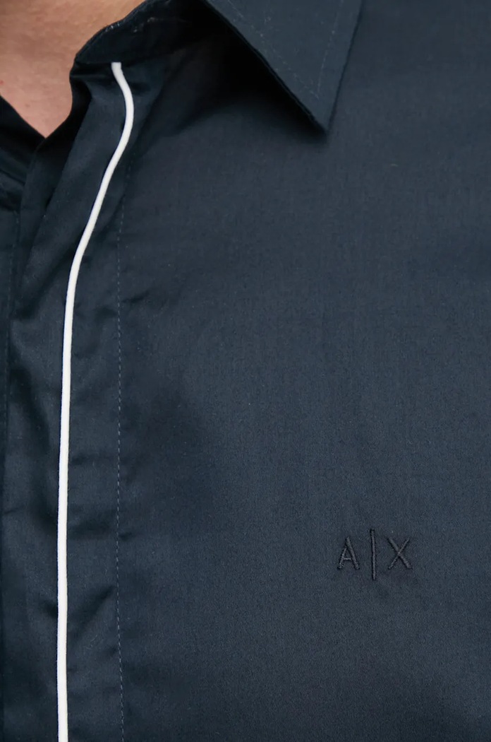 Armani Exchange koszula bawełniana 6DZC27.ZNZRZ granatowy