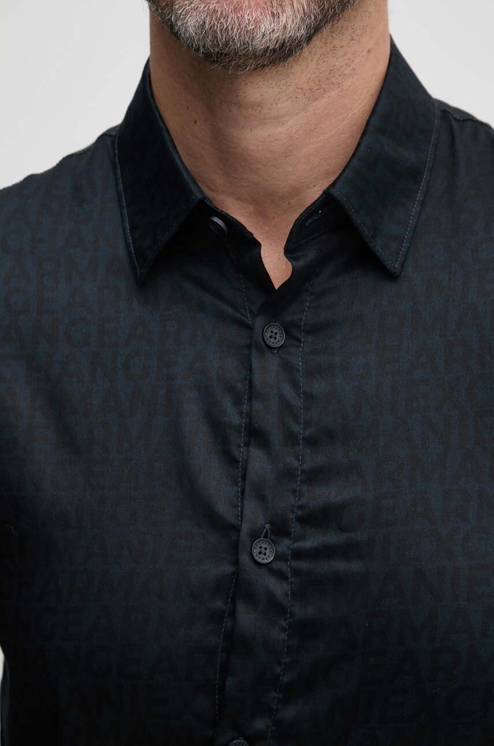 Armani Exchange koszula bawełniana 6DZC45.ZNZRZ granatowy AW24