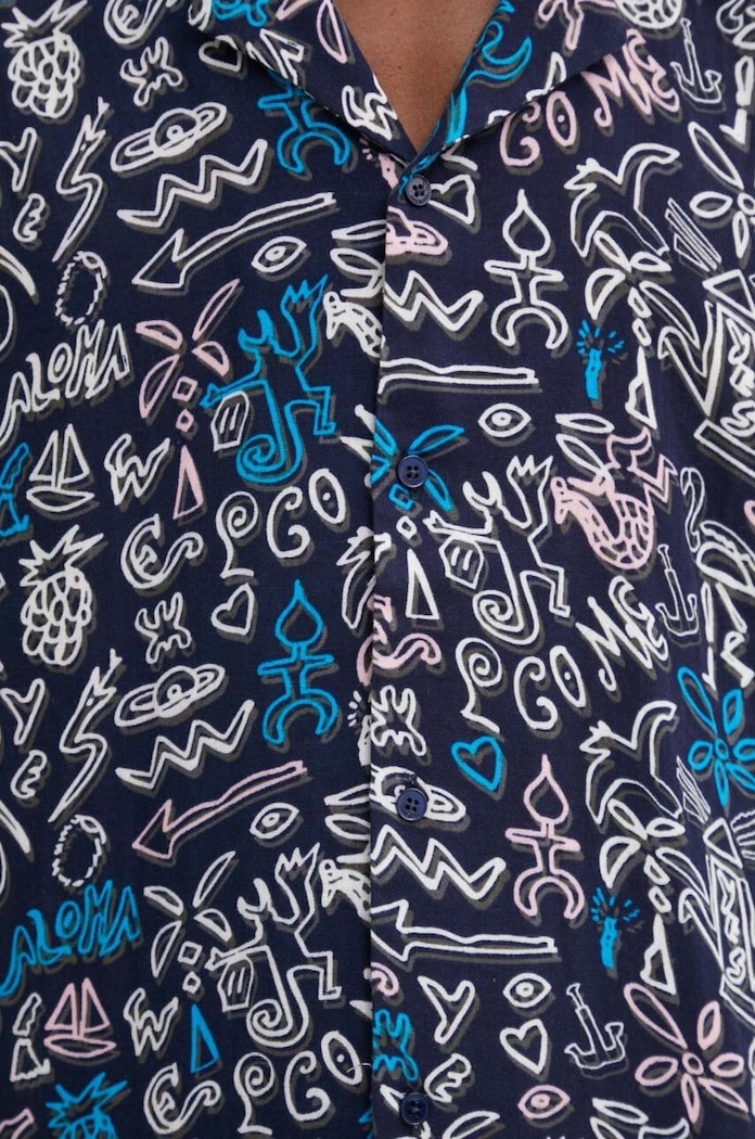 Desigual koszula bawełniana ALFREDO 24WMCW01 granatowy AW24