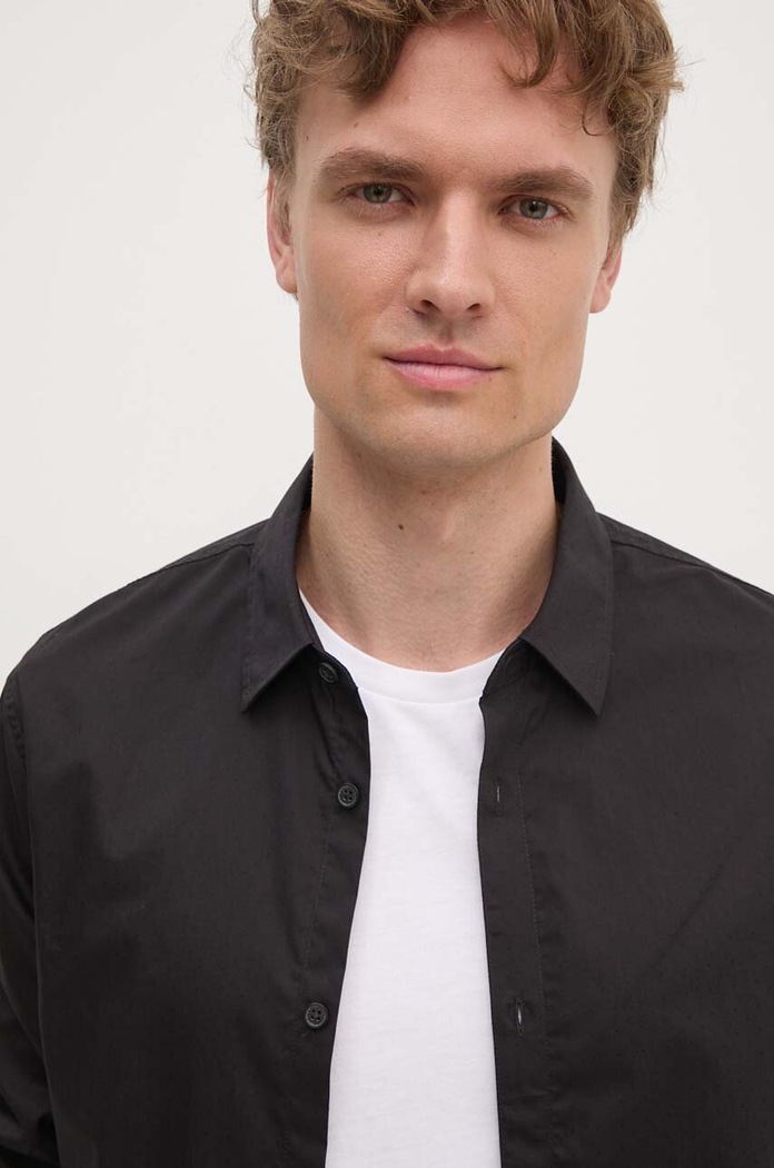 Armani Exchange koszula bawełniana czarny XM000006.AF10831