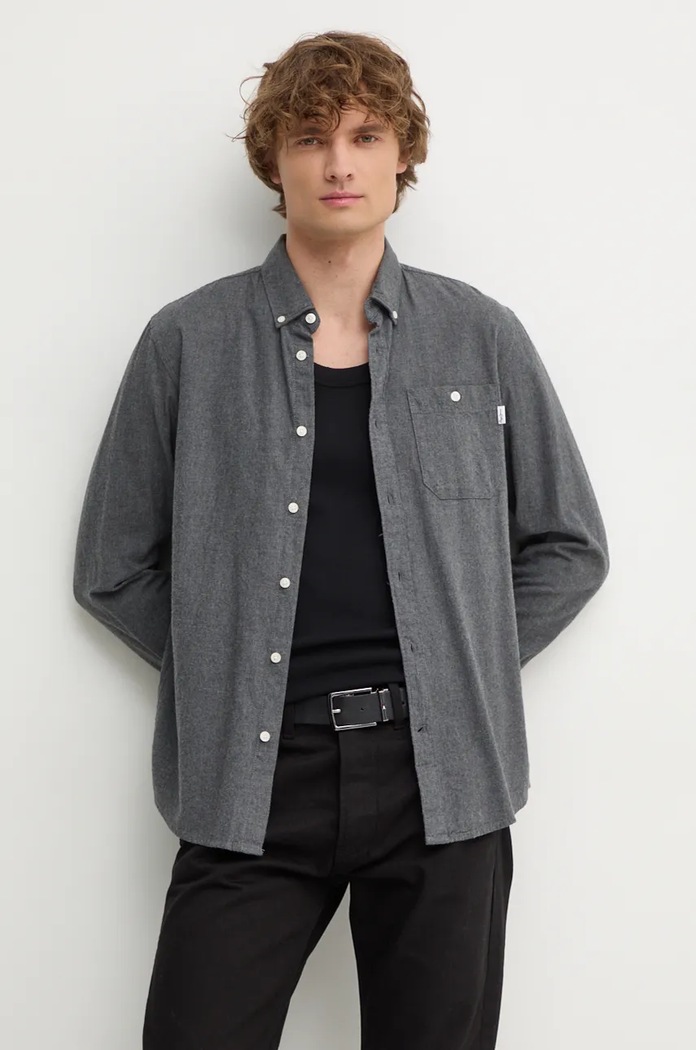 Pamučna košulja Pepe Jeans MIKE casual siva PM308719