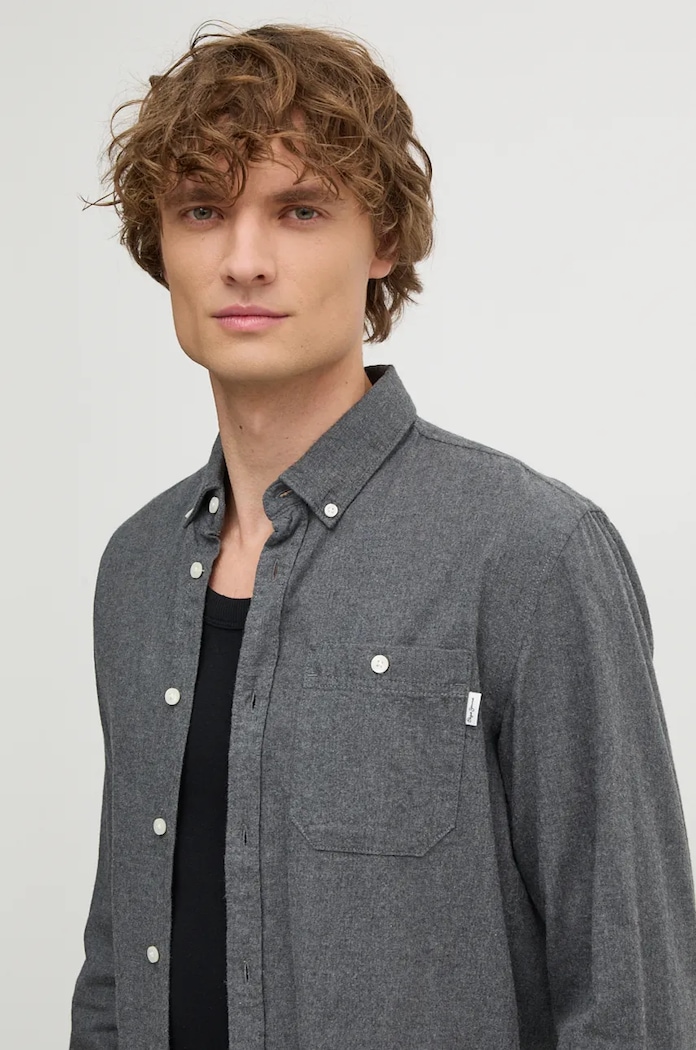 Pamučna košulja Pepe Jeans MIKE PM308719 siva