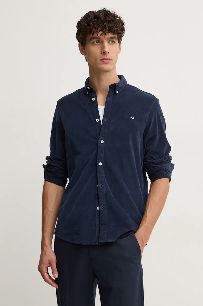 Pepe Jeans koszula sztruksowa MILLER z elastanem granatowy PM308730