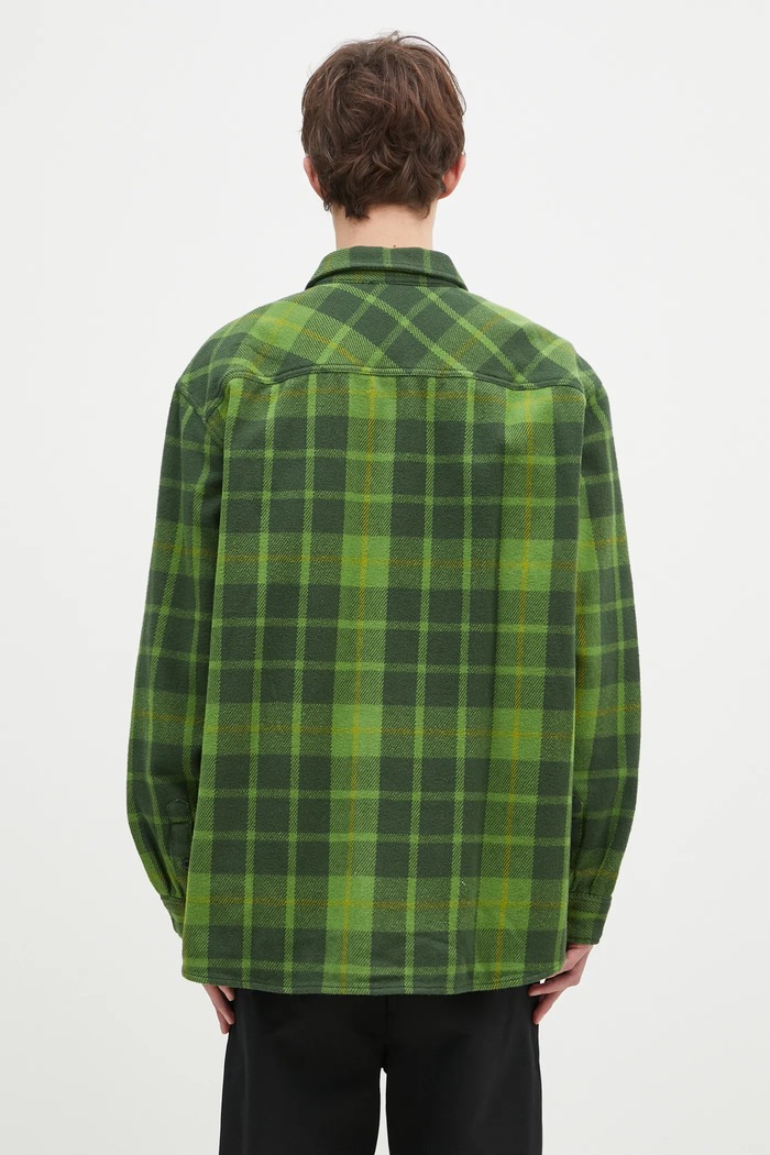 Clothing Wood Wood cotton shirt Day Heavy Flannel Shirt GOTS 10325302.5167 green
