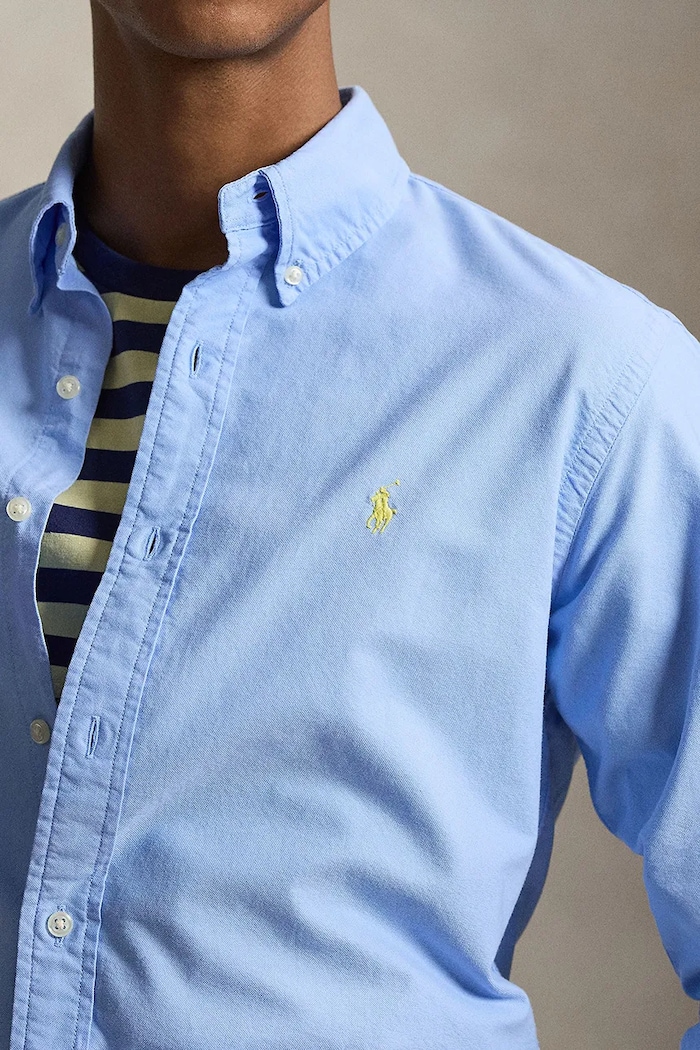 Polo Ralph Lauren πουκάμισο ανδρικό βαμβακερό μπλε 710805564