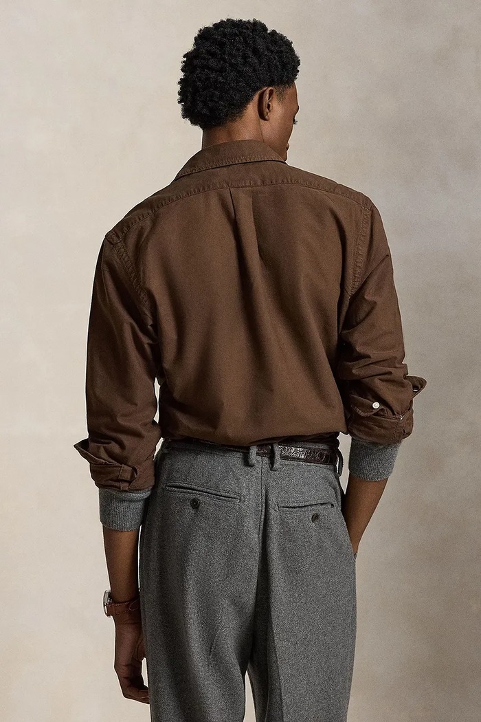 Polo Ralph Lauren Koszula bawełniana męska 710805564 brązowy SS26