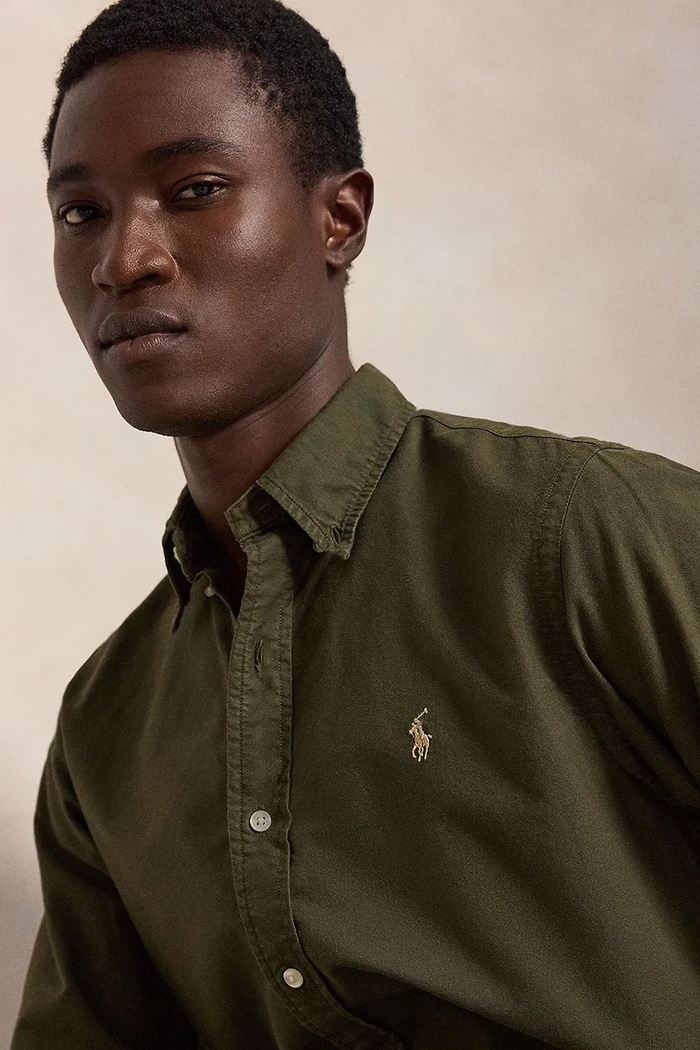 Odzież Polo Ralph Lauren Koszula męska bawełniana 710805564 zielony
