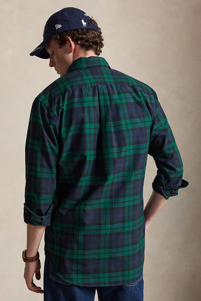 Polo Ralph Lauren πουκάμισο βαμβακερό ανδρικό 710922273 σκούρο μπλε SS26