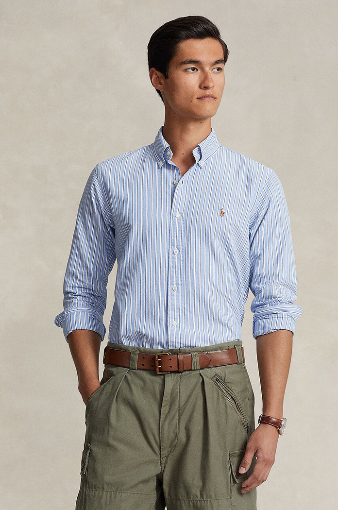 Bavlněná košile Polo Ralph Lauren regular modrá 710928918