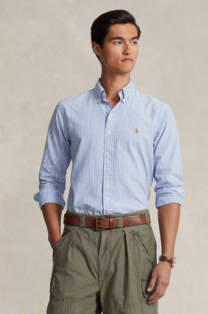 Bavlněná košile Polo Ralph Lauren regular modrá 710928918