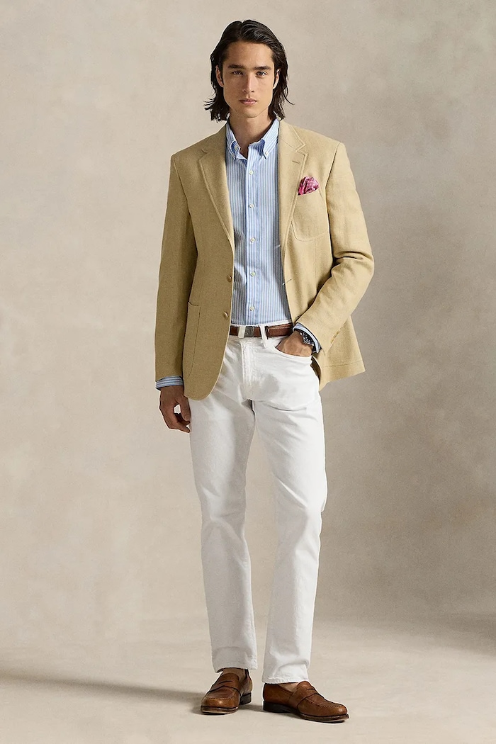 Odzież Polo Ralph Lauren koszula bawełniana męska 710929346 niebieski