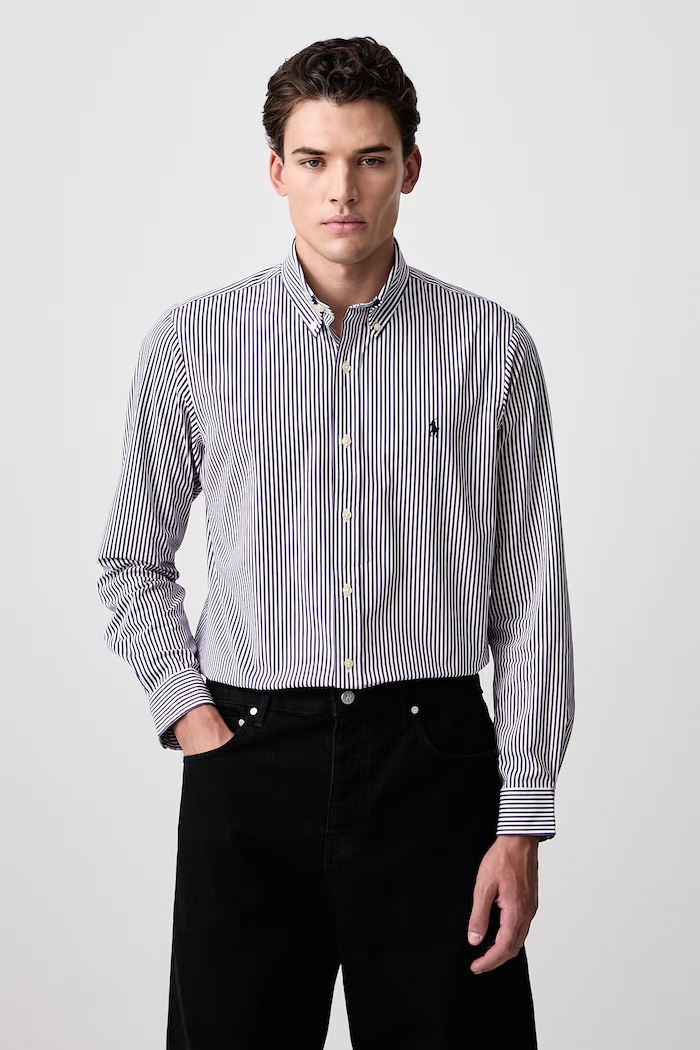 Polo Ralph Lauren Košeľa pánska bavlnená fialová 710929346