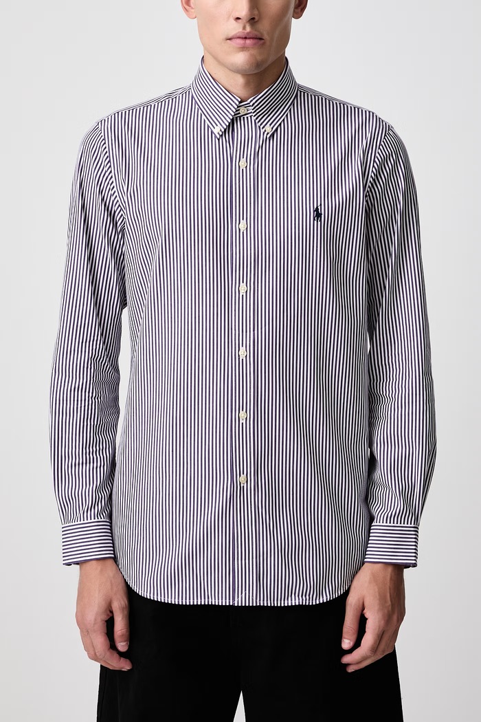 Košeľa pánska bavlnená Polo Ralph Lauren fialová 710929346