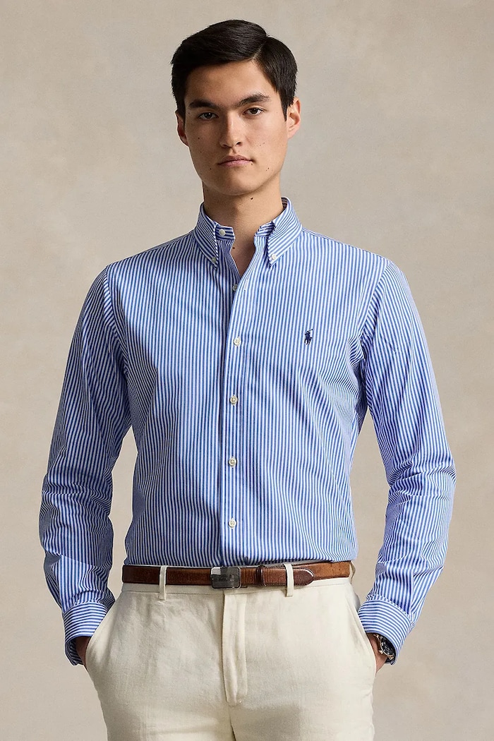 Polo Ralph Lauren koszula bawełniana męska wzorzyste niebieski 710929346