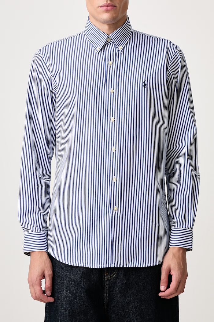 Cămașă pentru bărbați din bumbac Polo Ralph Lauren albastru 710929346