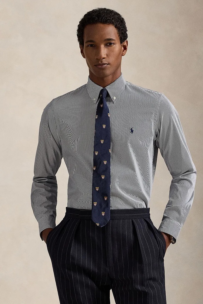 Polo Ralph Lauren koszula męska bawełniana wzorzyste granatowy 710929346