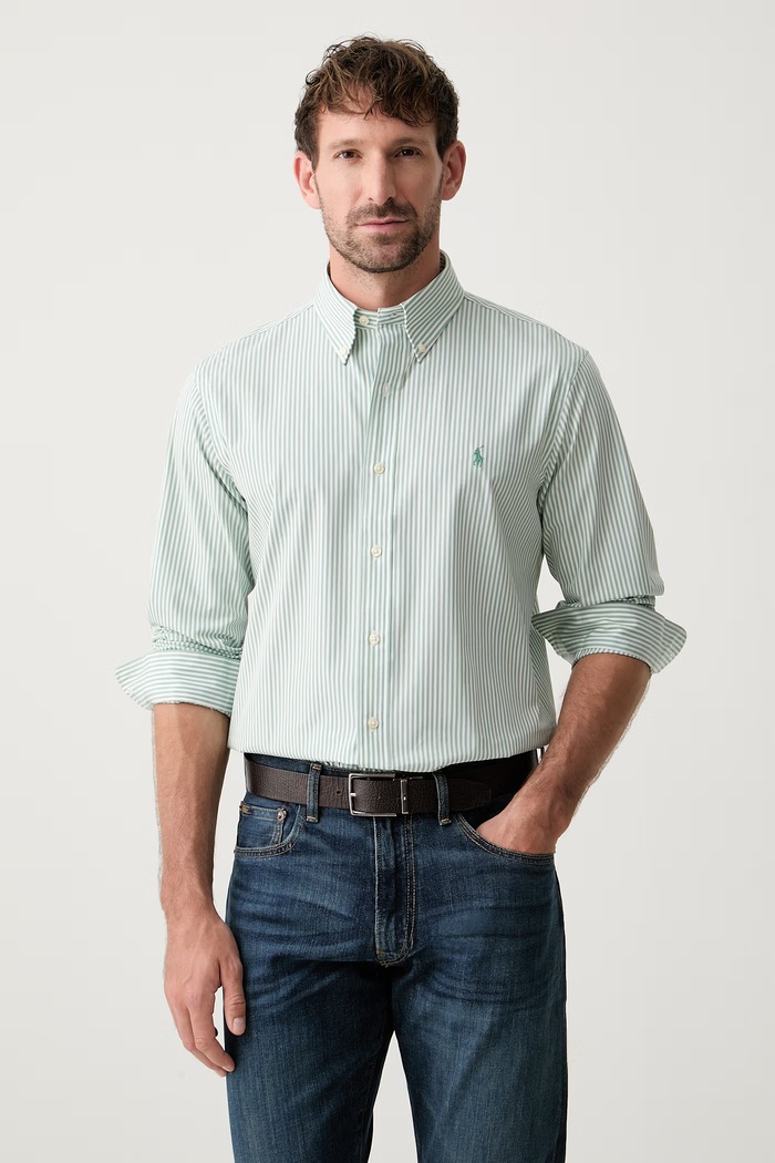 Polo Ralph Lauren košile pánská bavlněná zelená 710929346