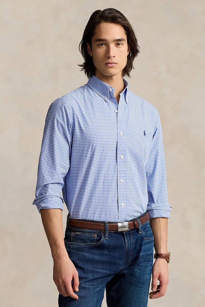 Polo Ralph Lauren Koszula męska bawełniana z elastanem niebieski 710928255