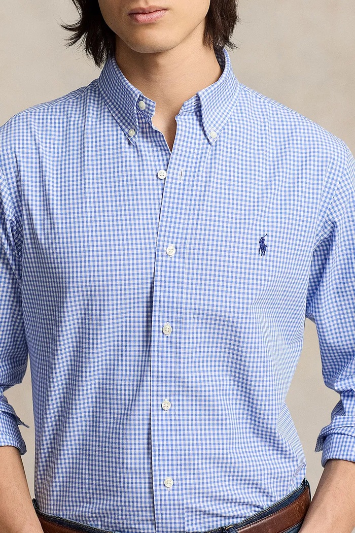 Koszula męska bawełniana z elastanem Polo Ralph Lauren 710928255 niebieski