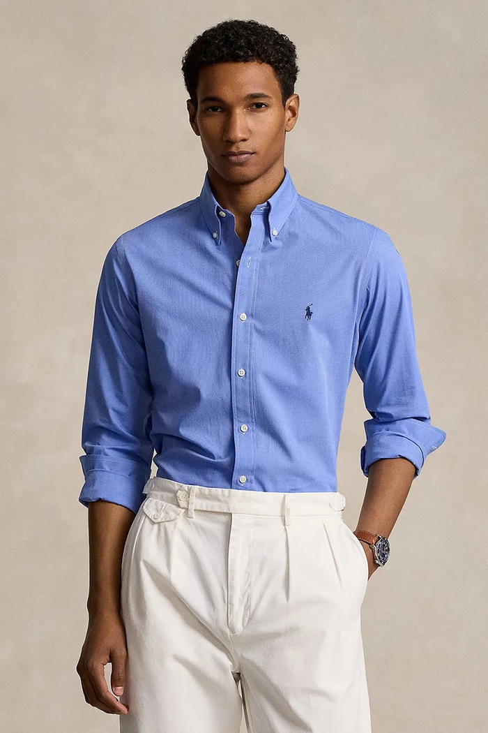 Polo Ralph Lauren Koszula męska bawełniana z elastanem niebieski 710928255