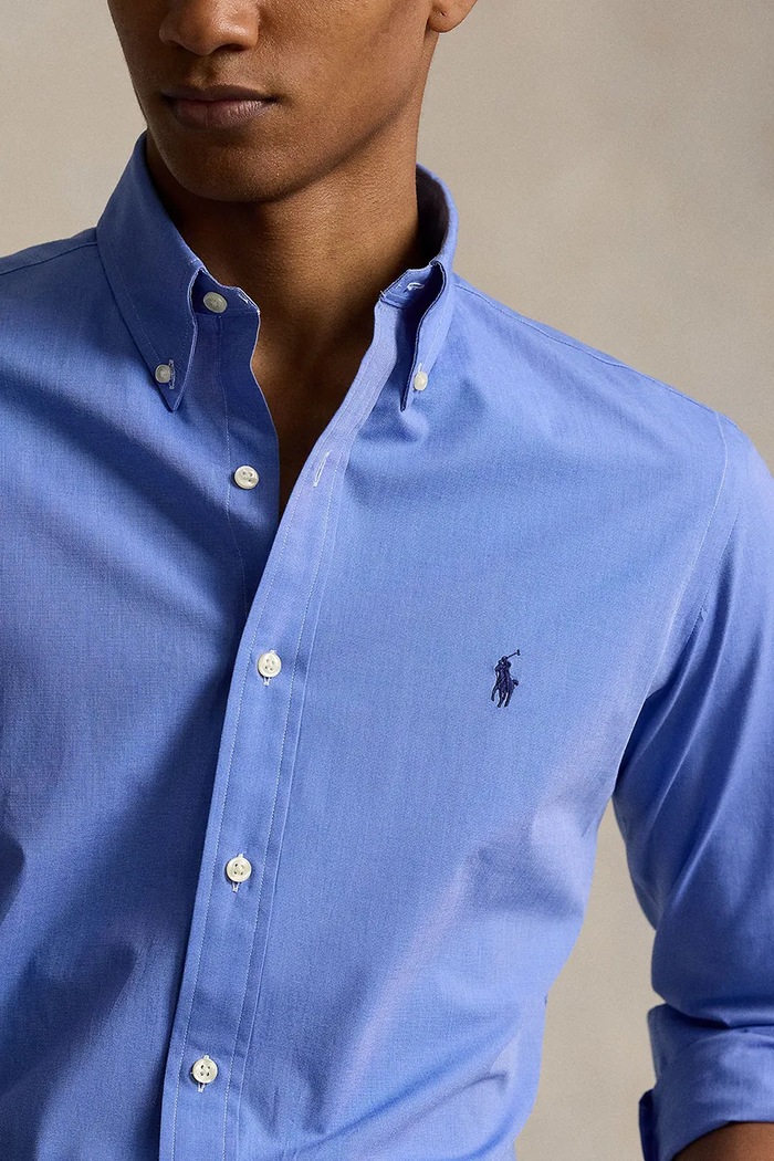 Koszula męska bawełniana z elastanem Polo Ralph Lauren 710928255 niebieski