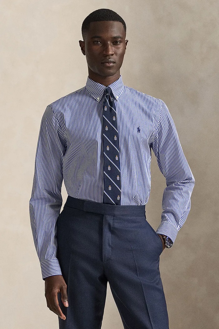 Polo Ralph Lauren Košile pánská bavlněná s elastanem modrá 710928255