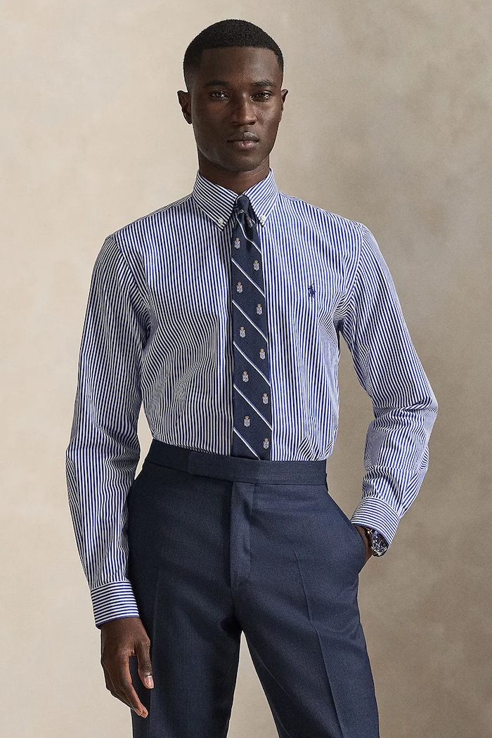 Polo Ralph Lauren Košile pánská bavlněná s elastanem modrá 710928255