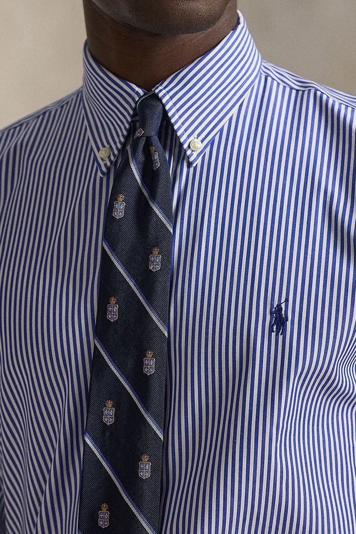 Košile pánská bavlněná s elastanem Polo Ralph Lauren 710928255 modrá