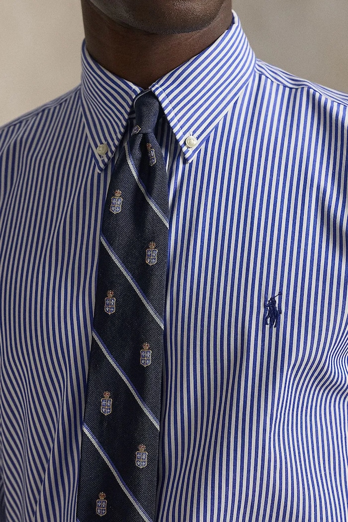 Košile pánská bavlněná s elastanem Polo Ralph Lauren 710928255 modrá