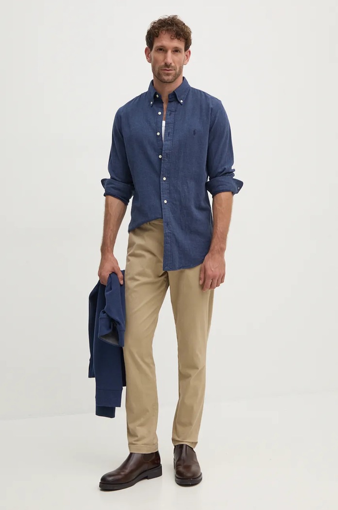 Ρούχα Βαμβακερό πουκάμισο Polo Ralph Lauren 710953352 μπλε