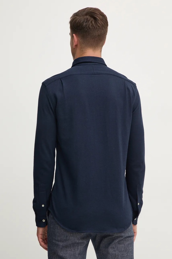 Памучна риза Polo Ralph Lauren тъмносин 710958122