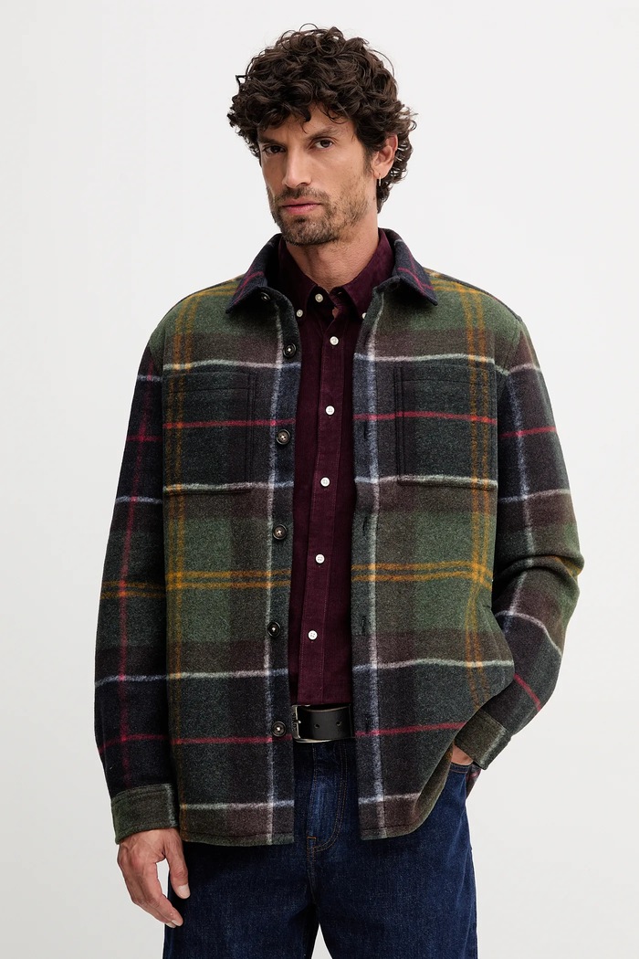 Barbour Geacă cu aspect de cămașă verde MOS0400