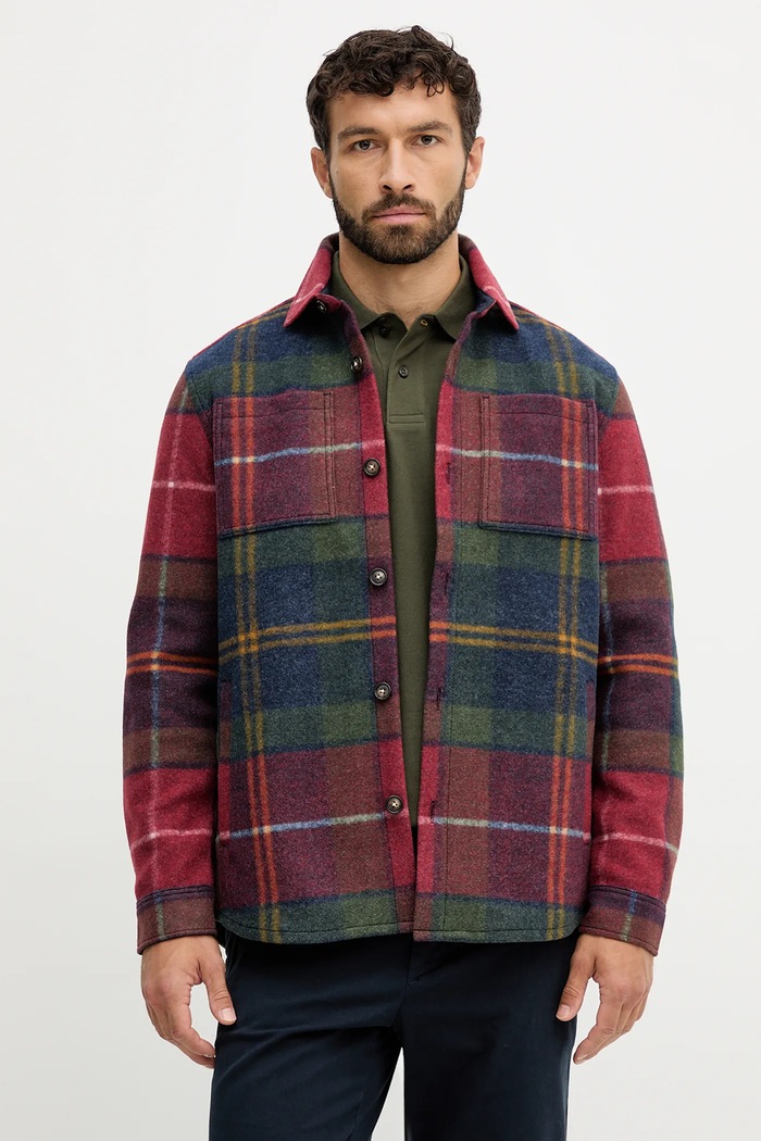 Geacă cu aspect de cămașă Barbour MOS0400 rosu