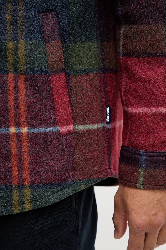 Geacă cu aspect de cămașă Barbour rosu MOS0400