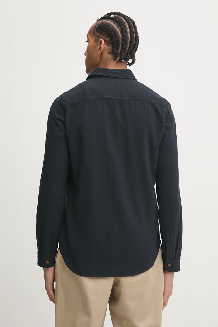 Oblečenie Bavlnená košeľa Superdry M4010723A.12A tmavomodrá