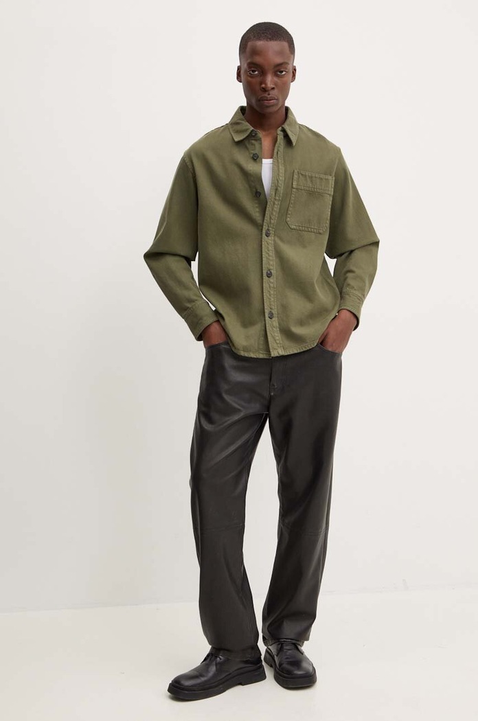 A.P.C. koszula jeansowa surchemise basile cavalier COGZV.H02939 zielony AW24